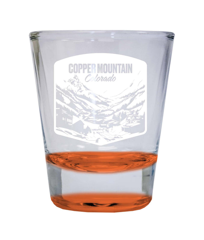 Copper Mountain Souvenir 1.5 Ounce Engraved Shot Glass Round