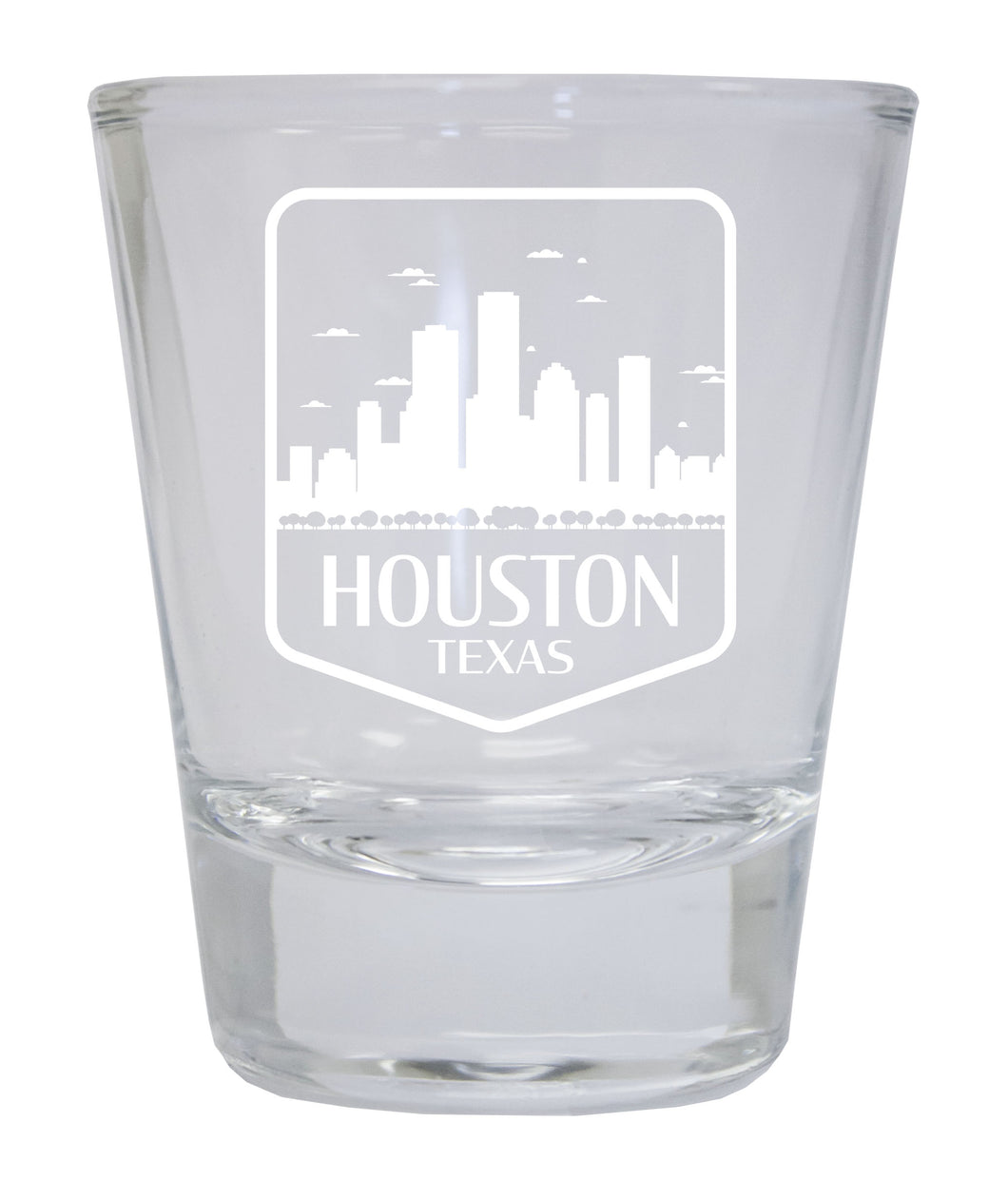 Houston Texas Souvenir 1.5 Ounce Engraved Shot Glass Round