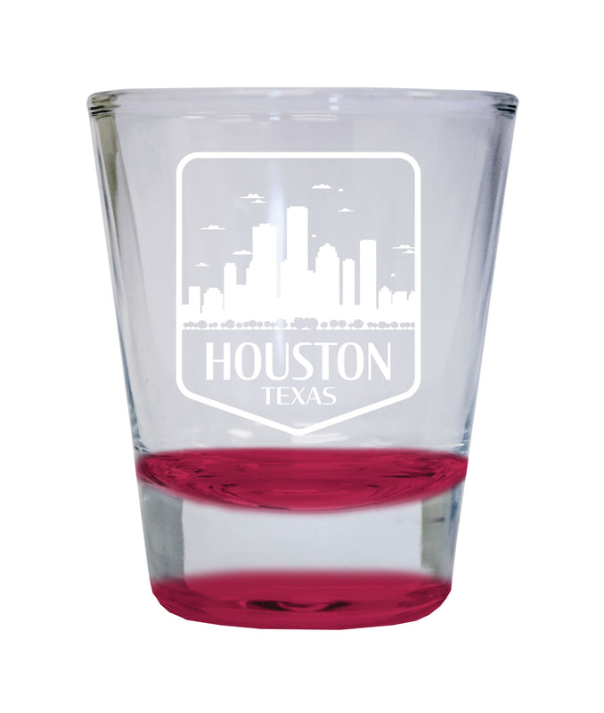 Houston Texas Souvenir 1.5 Ounce Engraved Shot Glass Round