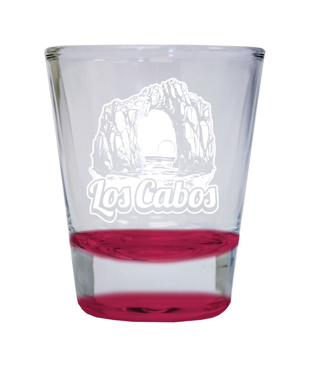 Los Cabos Mexico Souvenir 1.5 Ounce Engraved Shot Glass Round