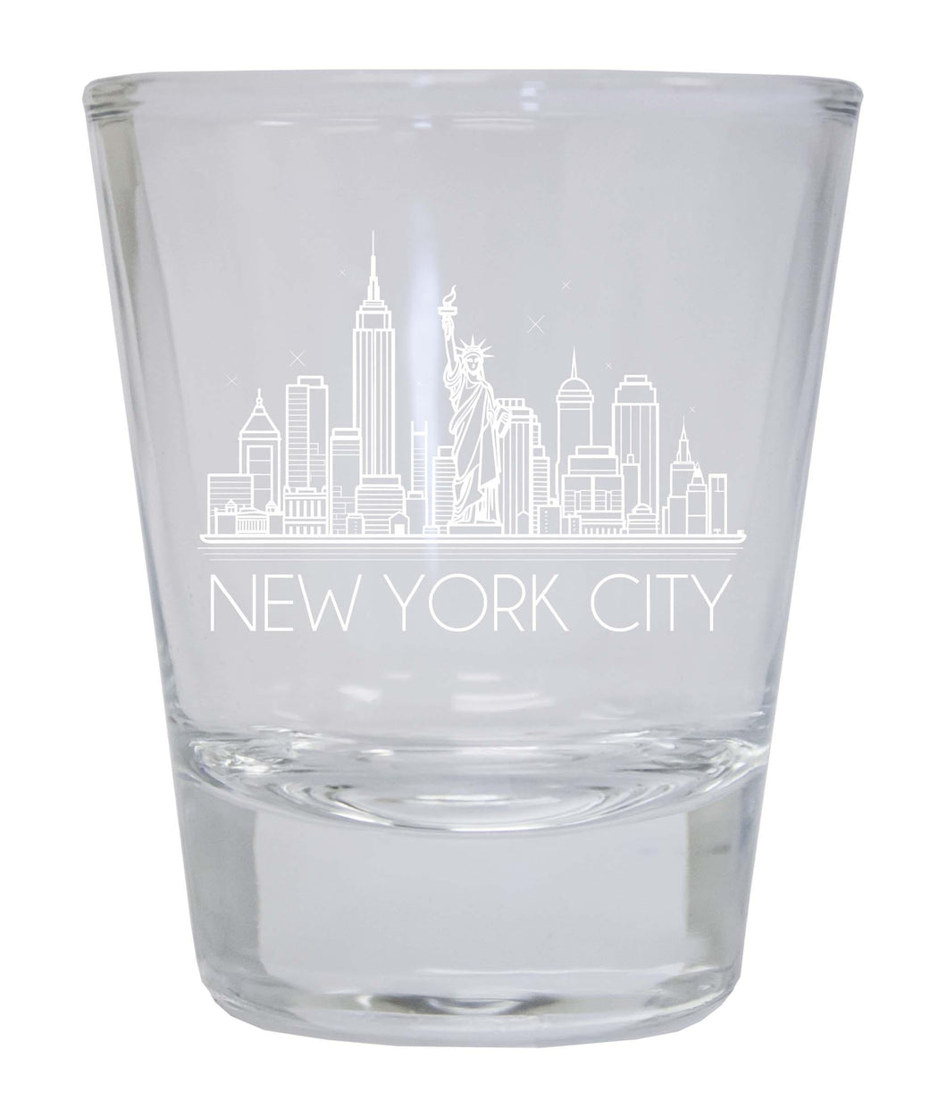 New York City Souvenir 1.5 Ounce Engraved Shot Glass Round