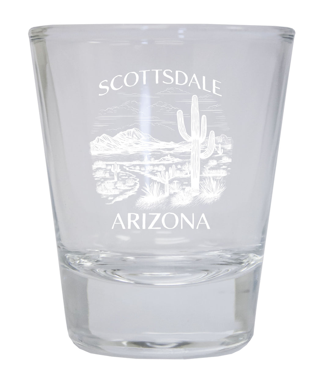 Scottsdale Arizona Souvenir 1.5 Ounce Engraved Shot Glass Round