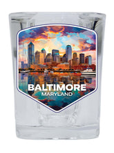 Load image into Gallery viewer, Baltimore Maryland A Souvenir 2.5 Ounce Shot Glass Square  Base
