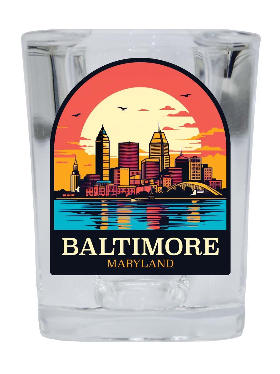 Baltimore Maryland C Souvenir 2.5 Ounce Shot Glass Square