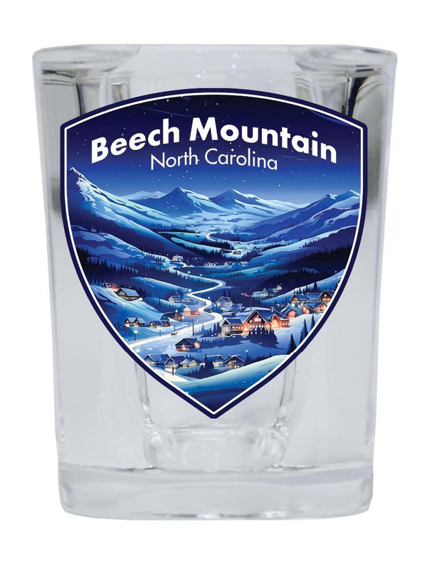 Beech Mountain North Carolina A Souvenir 2.5 Ounce Shot Glass Square  Base