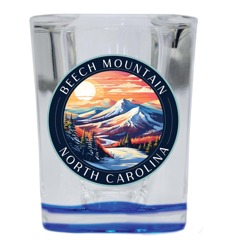 Beech Mountain North Carolina B Souvenir 2.5 Ounce Shot Glass Square