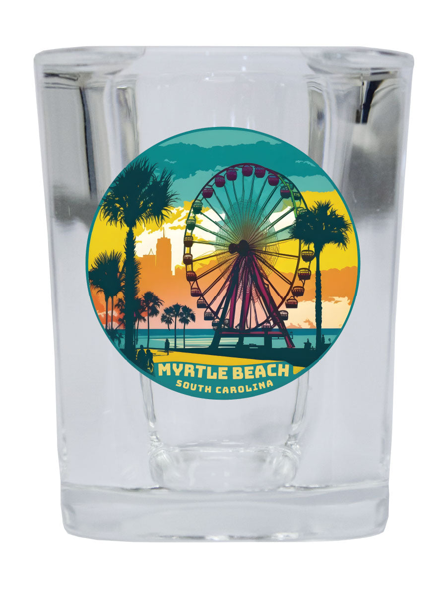 Myrtle Beach South Carolina Souvenir 2.5 Ounce Shot Glass Square