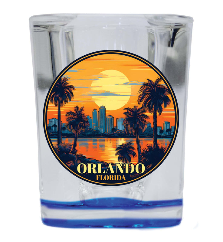 Orlando Florida B Souvenir 2.5 Ounce Shot Glass Square  Base