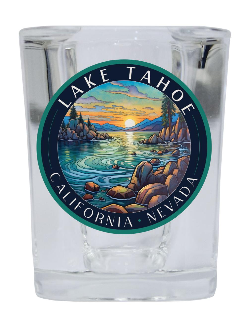 Lake Tahoe California Souvenir 2.5 Ounce Shot Glass Square