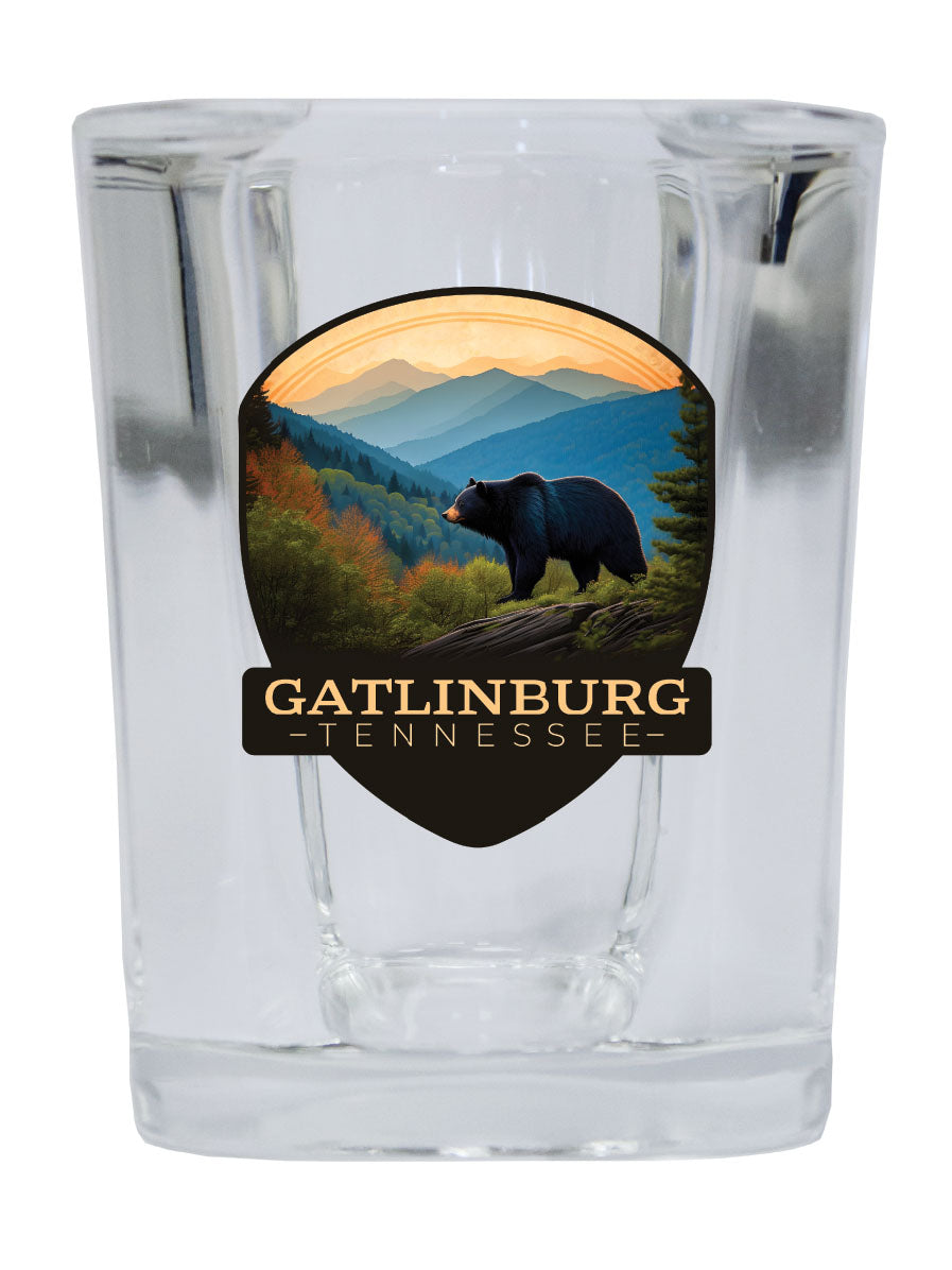 Gatlinburg Tennessee Souvenir 2.5 Ounce Shot Glass Square