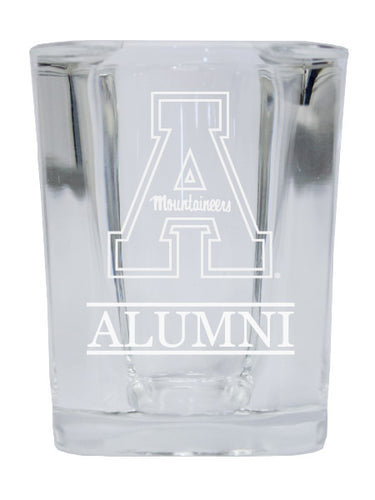 NCAA Appalachian State Alumni 2oz Laser Etched Square Shot Glass 