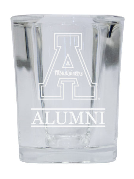 NCAA Appalachian State Alumni 2oz Laser Etched Square Shot Glass 