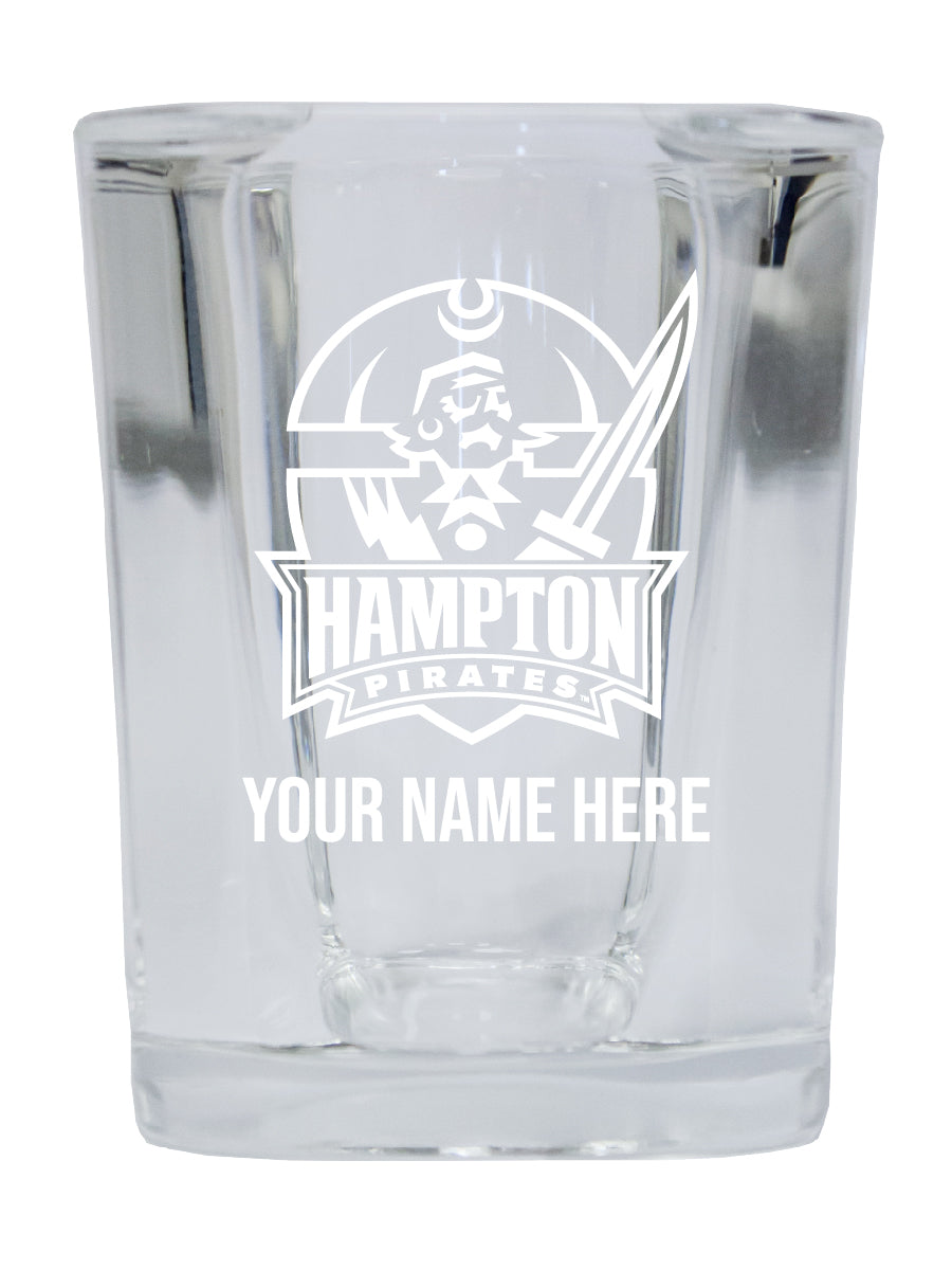 NCAA Hampton University Personalized 2oz Stemless Shot Glass - Custom Laser Etched 