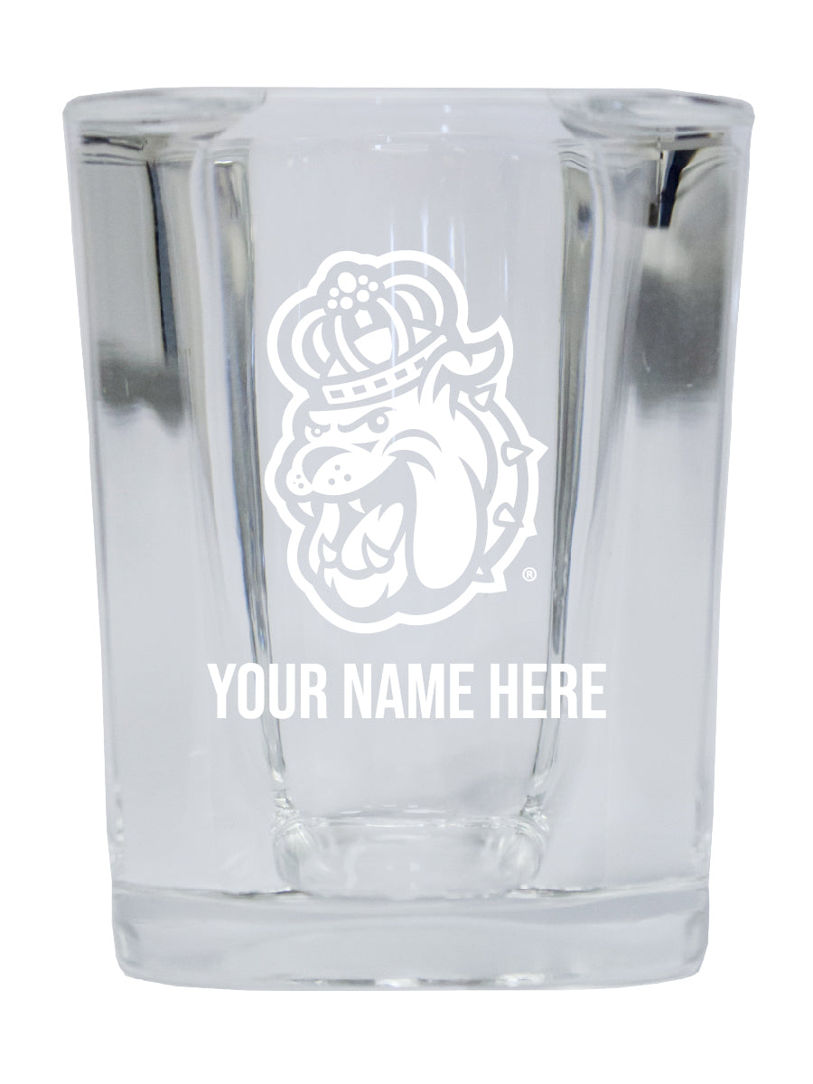 NCAA James Madison Dukes Personalized 2oz Stemless Shot Glass - Custom Laser Etched 