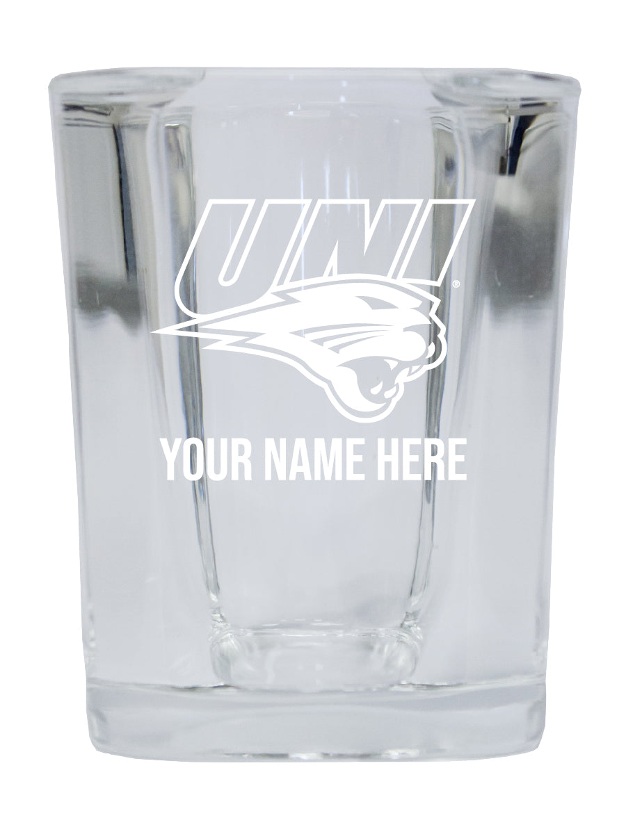 NCAA Northern Iowa Panthers Personalized 2oz Stemless Shot Glass - Custom Laser Etched 