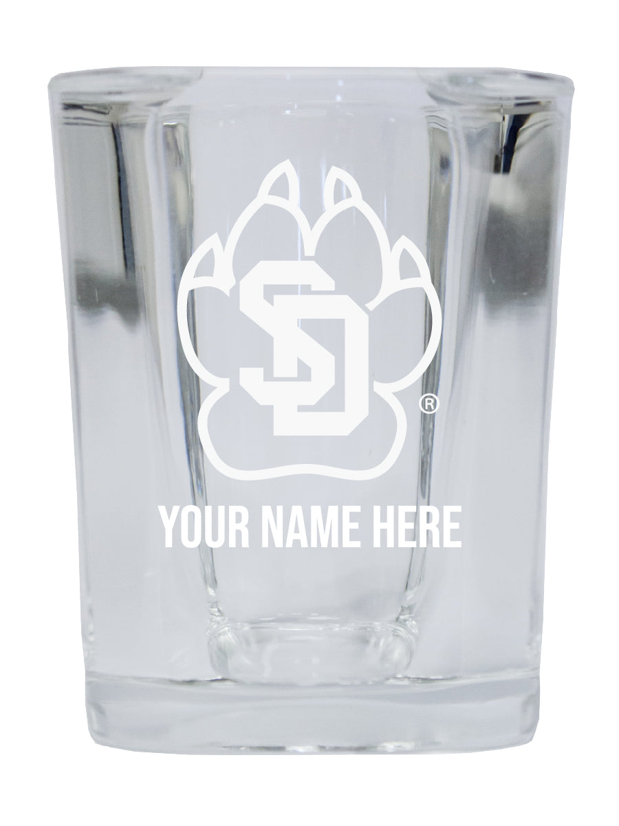 NCAA South Dakota Coyotes Personalized 2oz Stemless Shot Glass - Custom Laser Etched 