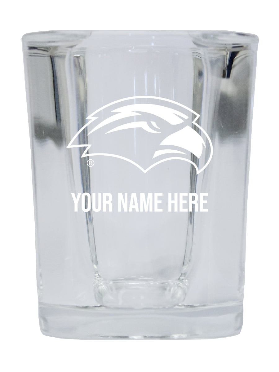 NCAA Southern Mississippi Golden Eagles Personalized 2oz Stemless Shot Glass - Custom Laser Etched 