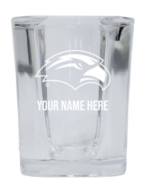 NCAA Southern Mississippi Golden Eagles Personalized 2oz Stemless Shot Glass - Custom Laser Etched 