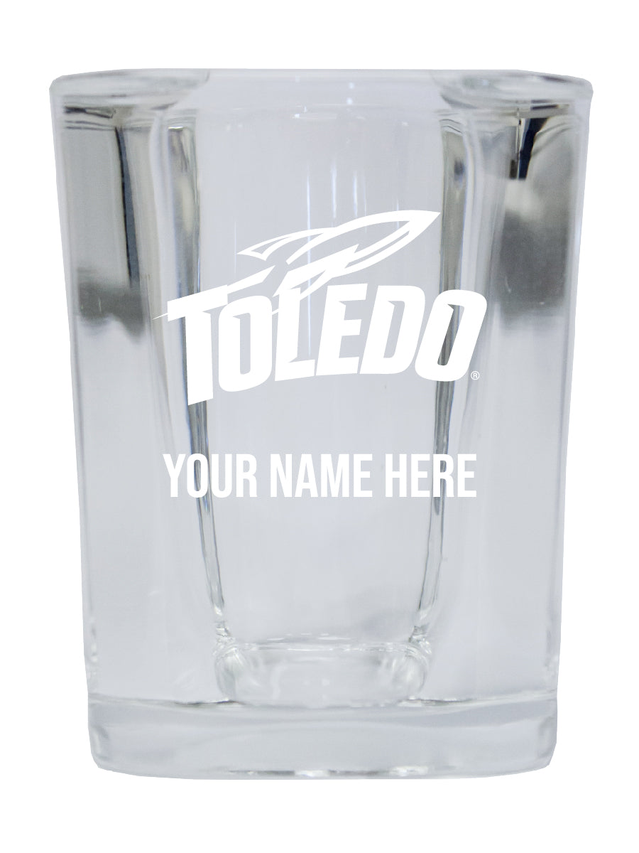 NCAA Toledo Rockets Personalized 2oz Stemless Shot Glass - Custom Laser Etched 