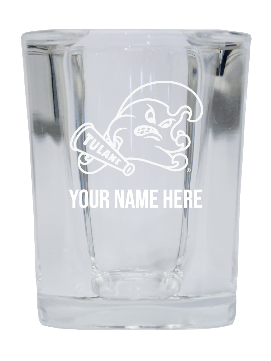 NCAA Tulane University Green Wave Personalized 2oz Stemless Shot Glass - Custom Laser Etched 