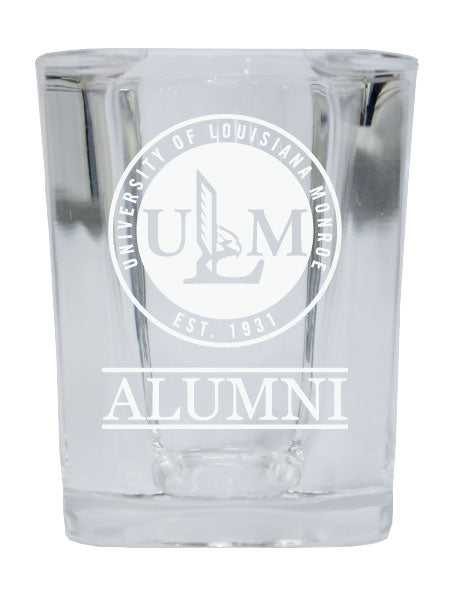 NCAA University of Louisiana Monroe Alumni 2oz Laser Etched Square Shot Glass 