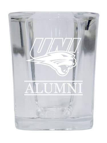 NCAA Northern Iowa Panthers Alumni 2oz Laser Etched Square Shot Glass 