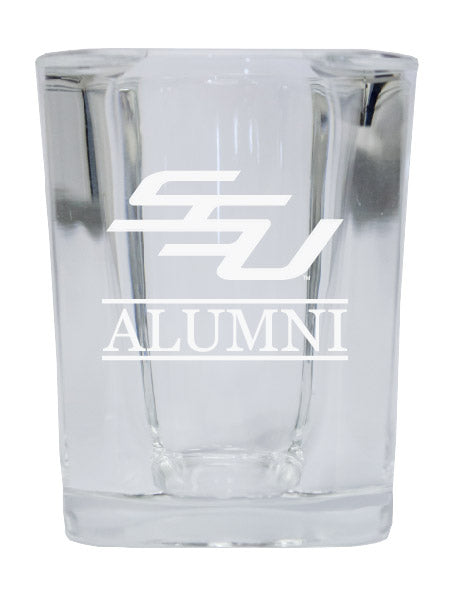 NCAA Savannah State University Alumni 2oz Laser Etched Square Shot Glass 