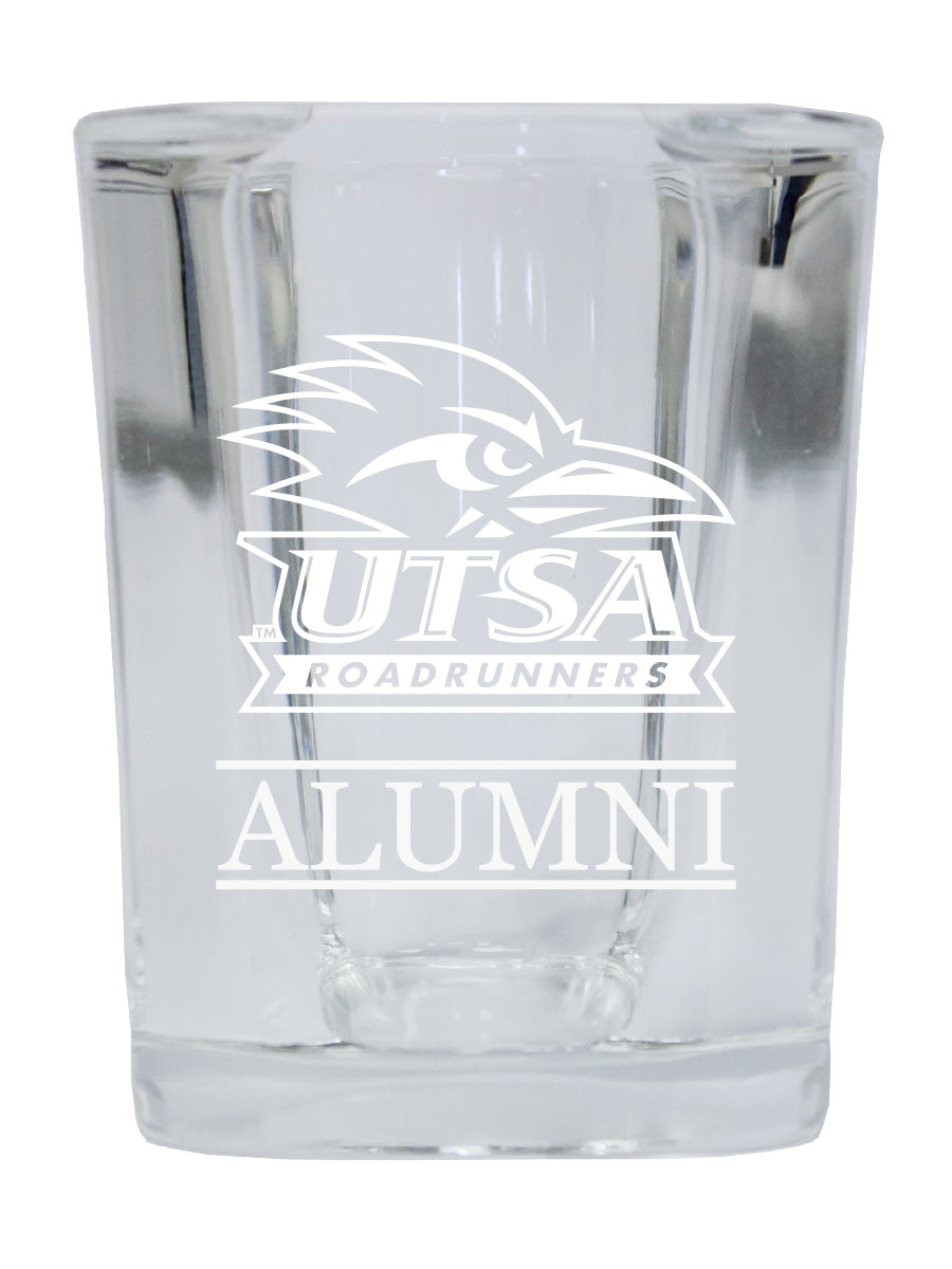 NCAA UTSA Road Runners Alumni 2oz Laser Etched Square Shot Glass 