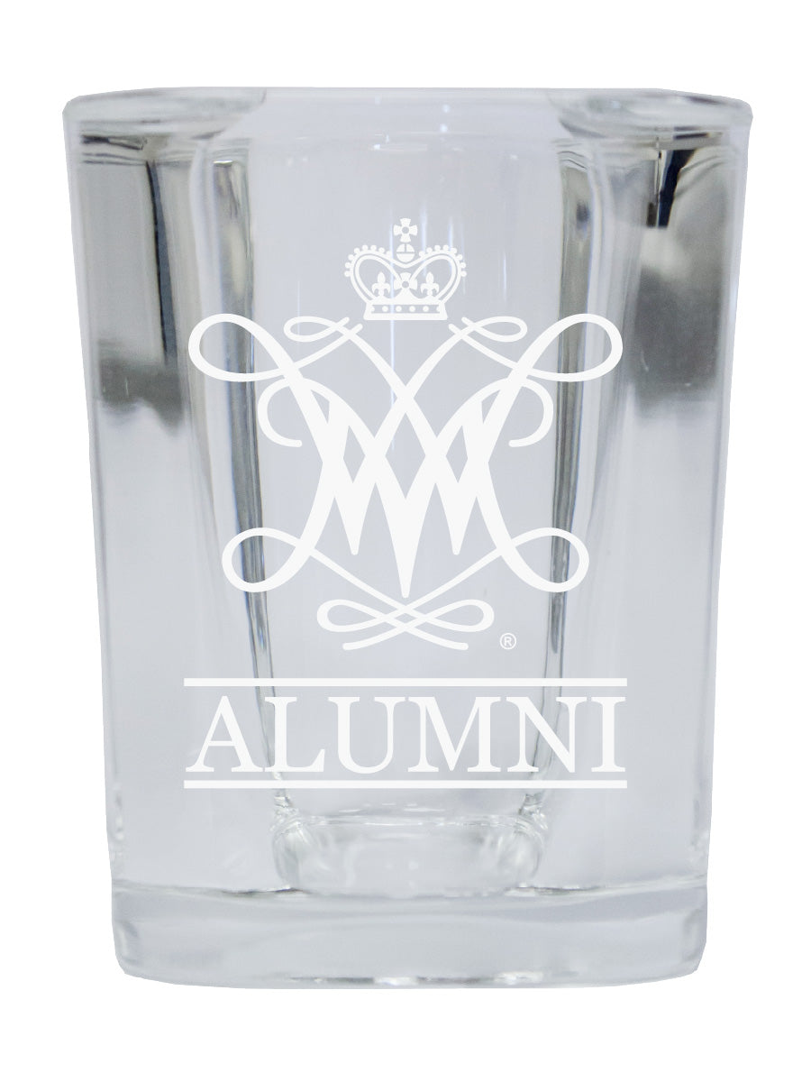 NCAA William and Mary Alumni 2oz Laser Etched Square Shot Glass 
