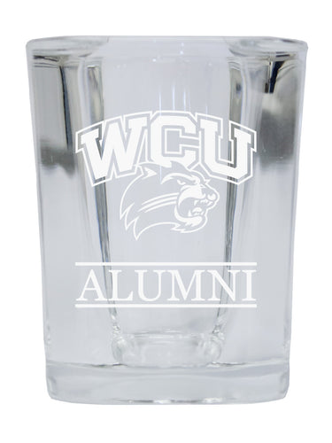 NCAA Western Carolina University Alumni 2oz Laser Etched Square Shot Glass 