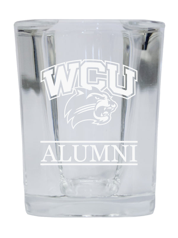 NCAA Western Carolina University Alumni 2oz Laser Etched Square Shot Glass 