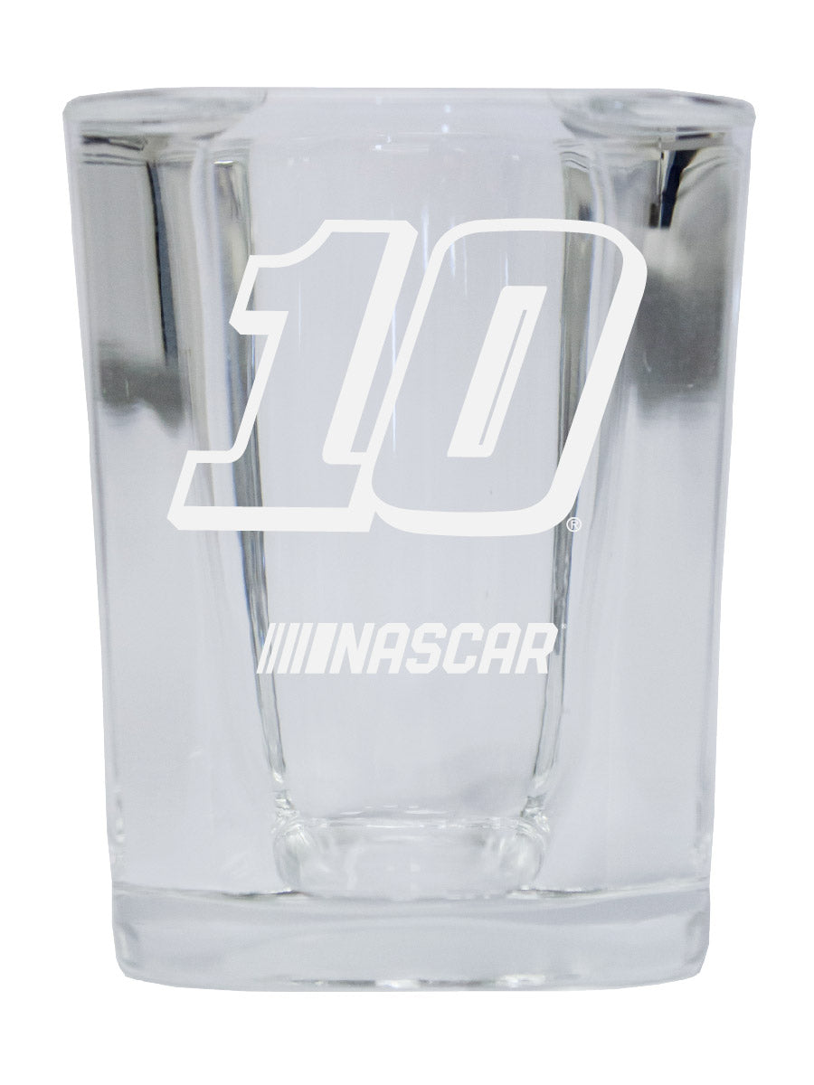 Aric Almirola NASCAR #10 Etched Square Shot Glass