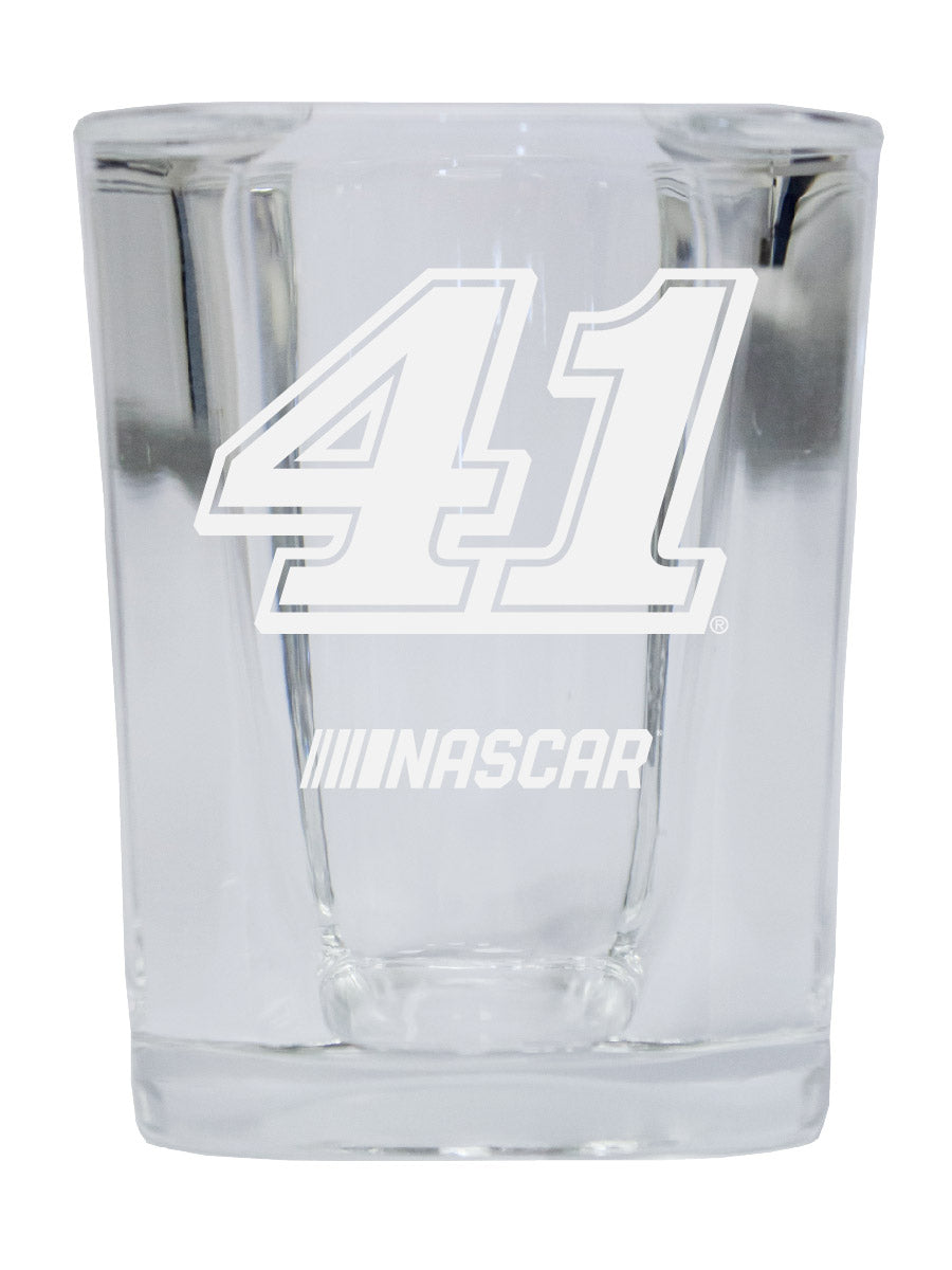 R and R Imports Cole Custer NASCAR #41 Etched Square Shot Glass 4-Pack