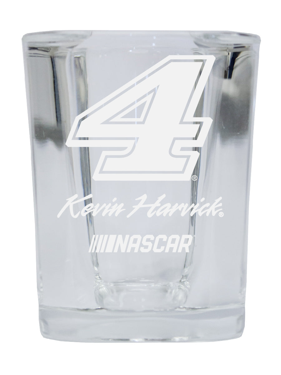 R and R Imports Kevin Harvick NASCAR #4 Etched Square Shot Glass 4-Pack