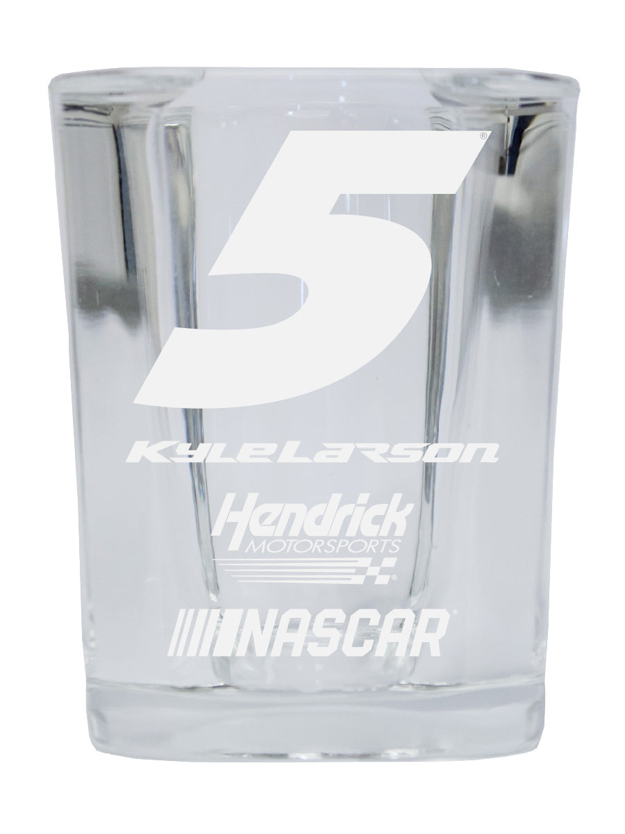 R and R Imports Kyle Larson NASCAR #5 Etched Square Shot Glass 4-Pack