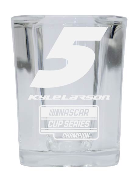 Kyle Larson #5 NASCAR Cup Series 2021 Champion Etched Square Shot Glass