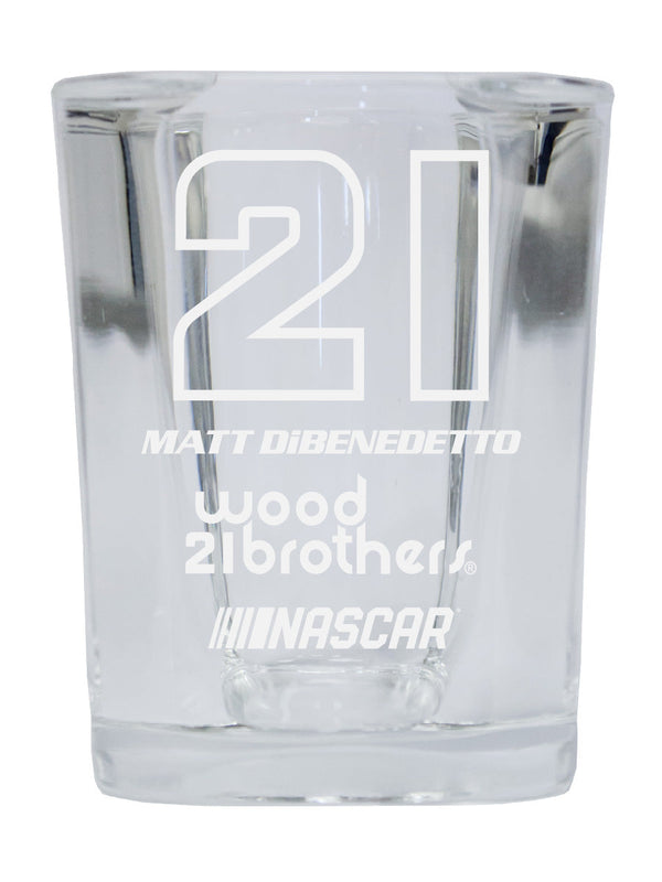 Matt DiBenedetto NASCAR #21 Etched Square Shot Glass