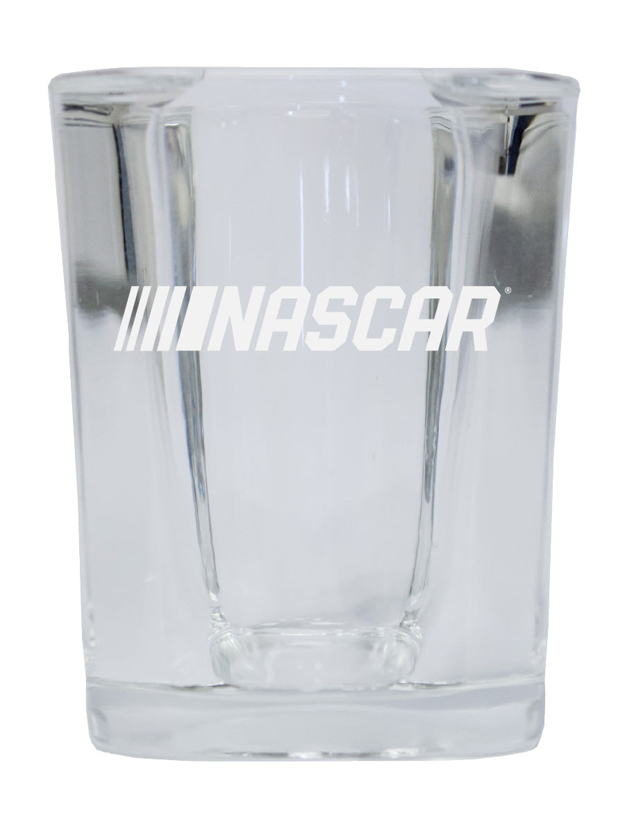 R and R Imports NASCAR Etched Square Shot Glass 4-Pack