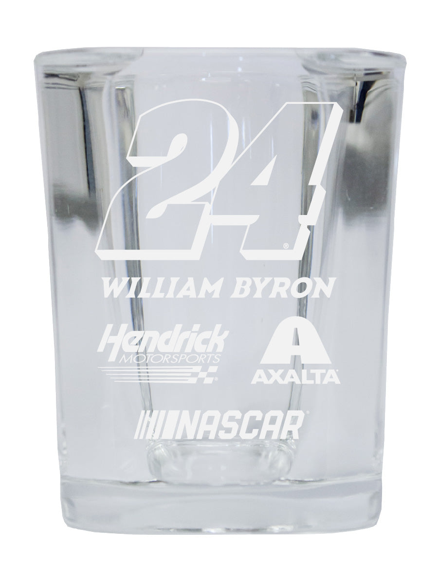 William Byron NASCAR #24 Etched Square Shot Glass