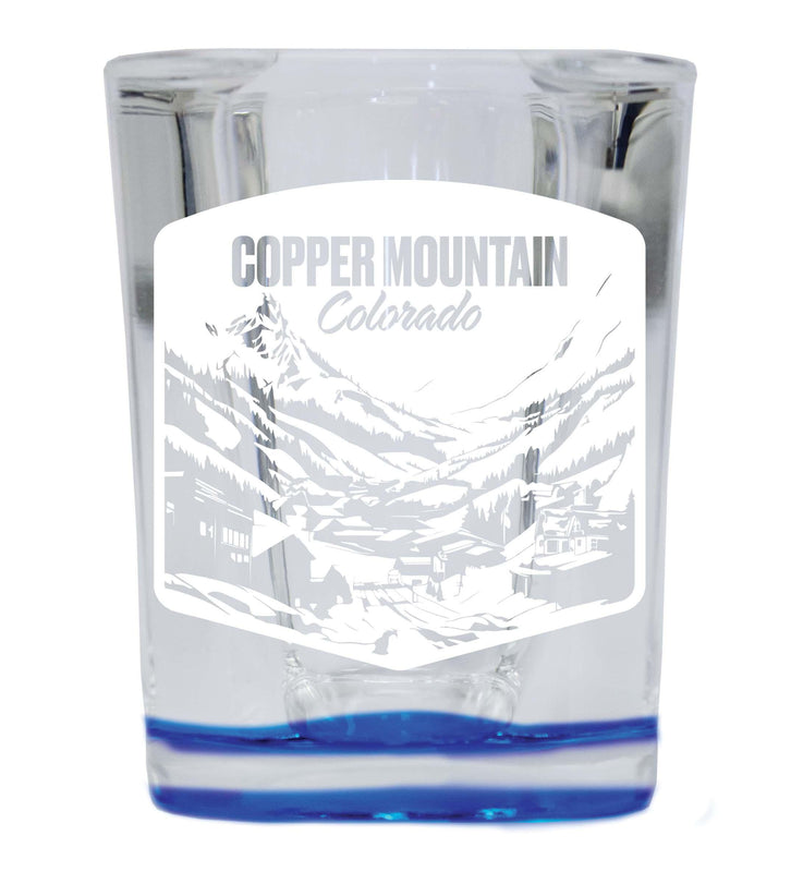 Copper Mountain Souvenir 2.5 Ounce Engraved Shot Glass Square  Base