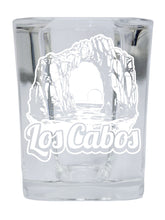 Load image into Gallery viewer, Los Cabos Mexico Souvenir 2.5 Ounce Engraved Shot Glass Square
