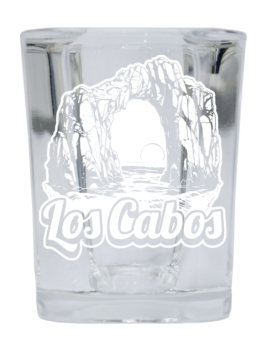 Los Cabos Mexico Souvenir 2.5 Ounce Engraved Shot Glass Square
