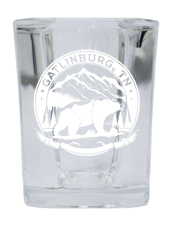 Gatlinburg Tennessee Laser Etched Souvenir 2.5 Ounce Shot Glass Square