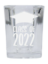 Load image into Gallery viewer, Class of 2022 Grad Graduation Gift 2 Ounce etched Square Shot Glass
