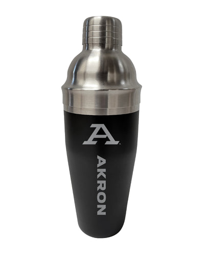 Akron Zips NCAA Official 24 oz Engraved Stainless Steel Cocktail Shaker | College Team Spirit Drink Mixer