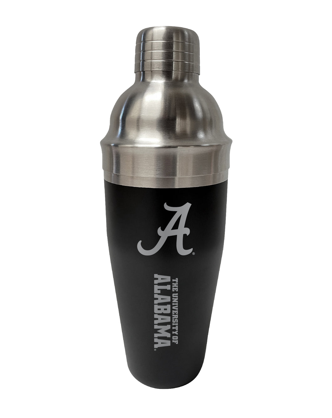 Alabama Crimson Tide NCAA Official 24 oz Engraved Stainless Steel Cocktail Shaker | College Team Spirit Drink Mixer