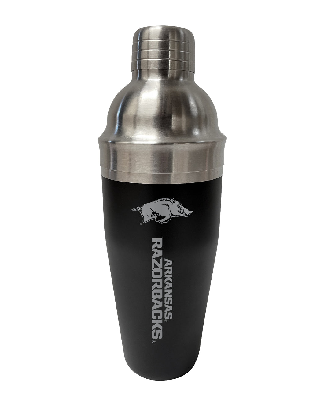 Arkansas Razorbacks NCAA Official 24 oz Engraved Stainless Steel Cocktail Shaker | College Team Spirit Drink Mixer