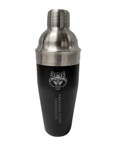 Arkansas State NCAA Official 24 oz Engraved Stainless Steel Cocktail Shaker | College Team Spirit Drink Mixer