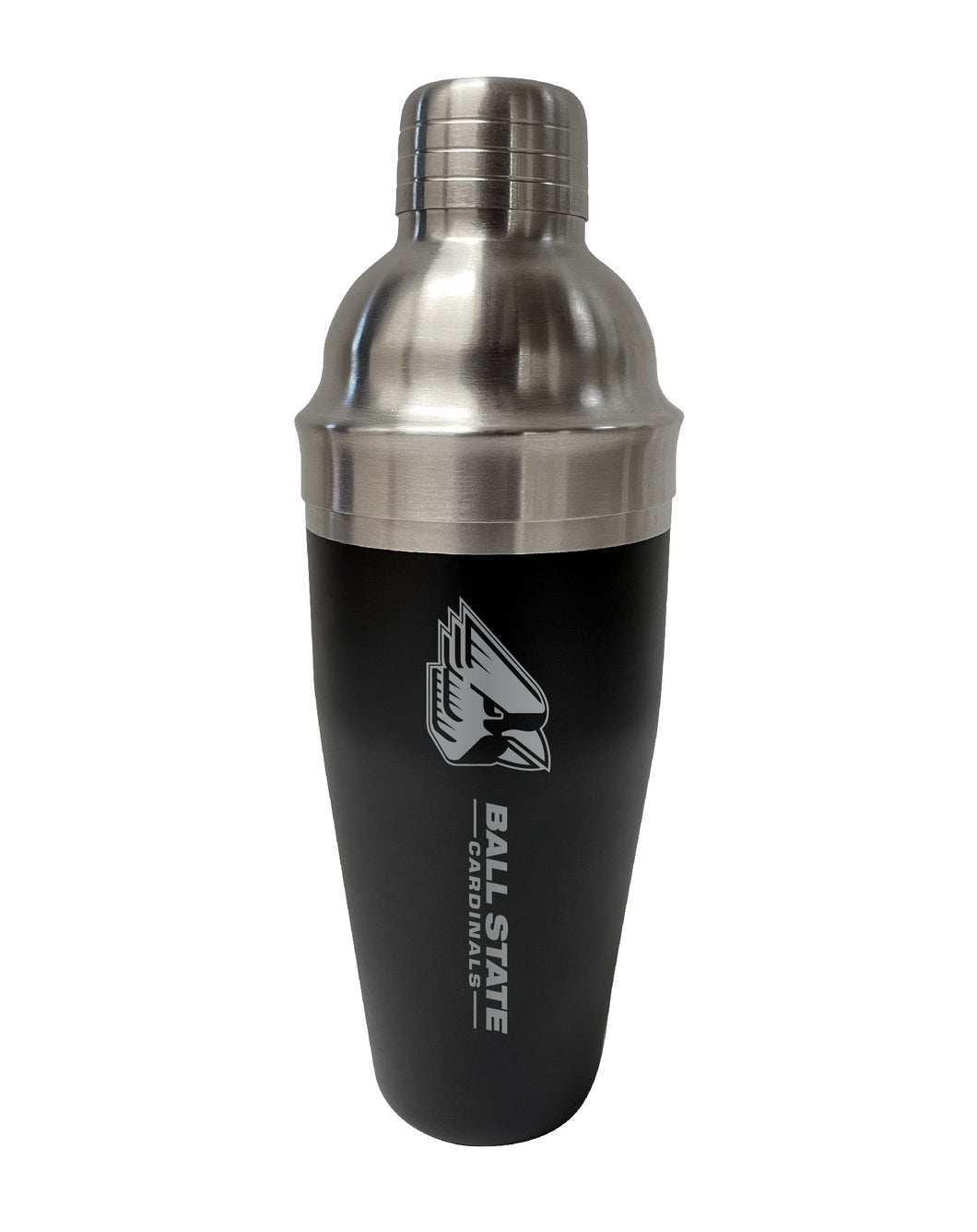 Ball State University NCAA Official 24 oz Engraved Stainless Steel Cocktail Shaker | College Team Spirit Drink Mixer