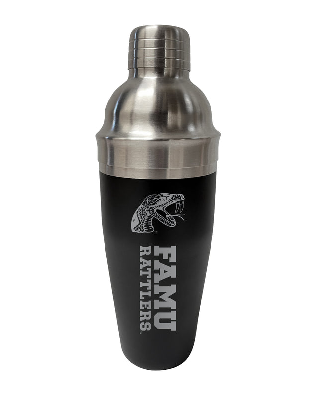 Florida A&M Rattlers NCAA Official 24 oz Engraved Stainless Steel Cocktail Shaker | College Team Spirit Drink Mixer
